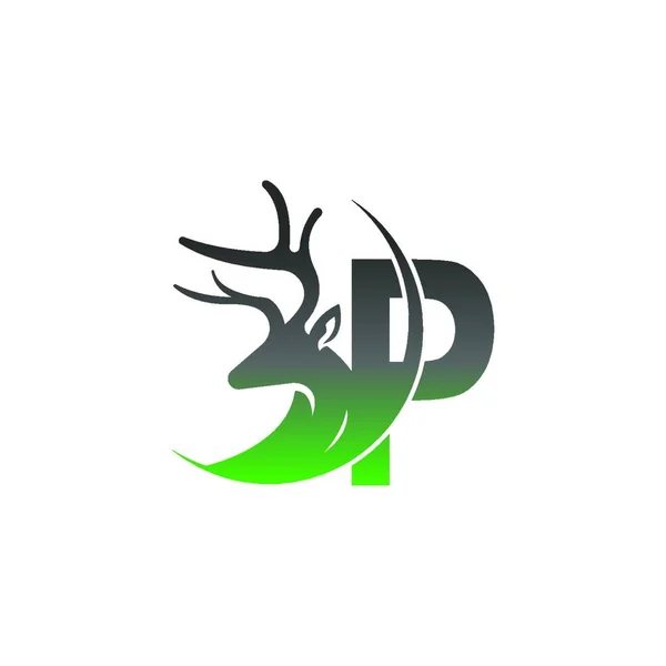 Letra Icono Logo Con Diseño Ilustración Ciervos Vector — Vector de stock