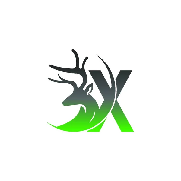 Letra Ícone Logotipo Com Vetor Design Ilustração Veado — Vetor de Stock