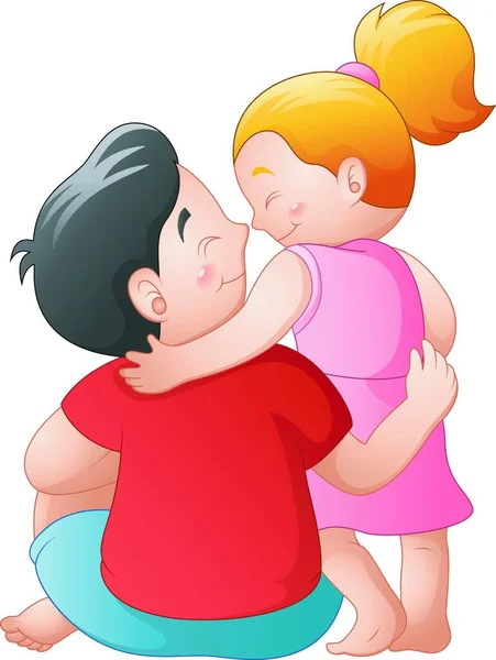 Vector Εικονογράφηση Πατέρας Και Κόρη Αγκαλιάζονται Μαζί — Διανυσματικό Αρχείο
