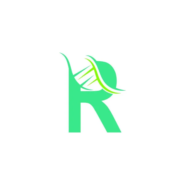 Logo Icono Adn Con Ilustración Diseño Plantilla Letra — Vector de stock