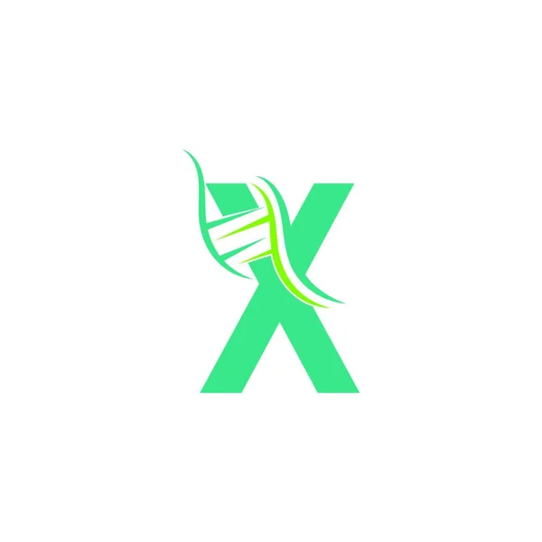 Logo Icône Adn Avec Illustration Conception Modèle Lettre — Image vectorielle