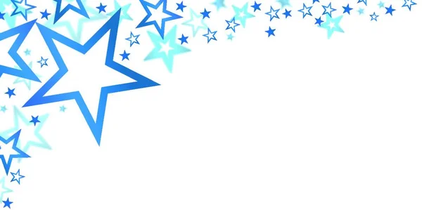 Epsベクトルファイル上隅にクリスマス広告のための青の色の星 — ストックベクタ