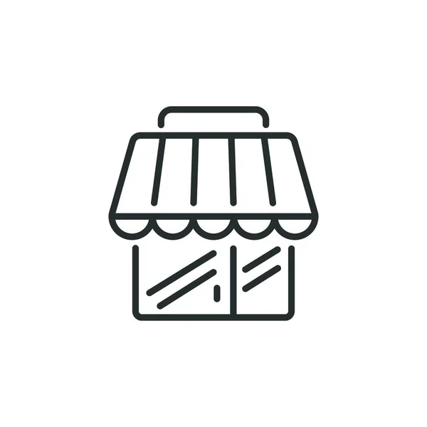 Магазин Будівельної Тонкої Лінії Значок Простий Магазин Маркетплейс Ізольовані Контури — стоковий вектор