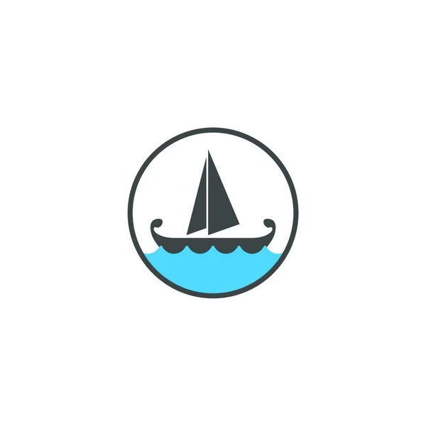 Cruise Schip Logo Pictogram Ontwerp Template Vector Illustratie — Stockvector