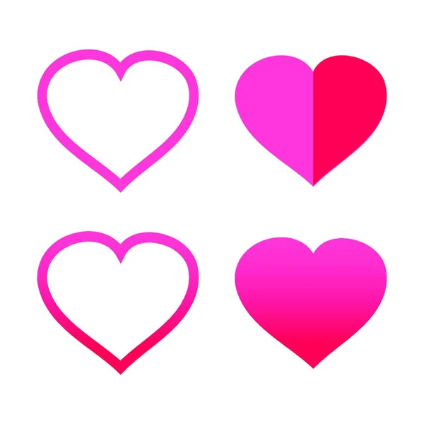 Projeto Gráfico Símbolo Ícone Coração Forma Vermelha Sinal Valentine Isolado — Vetor de Stock