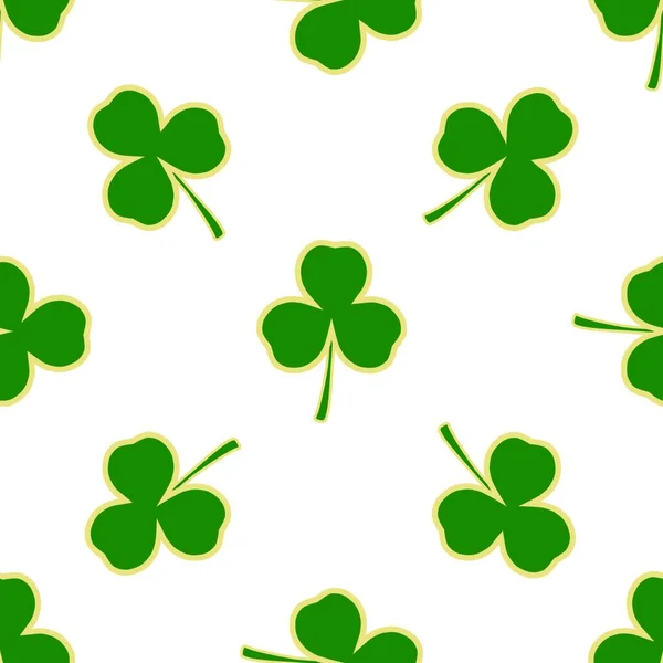 Иллюстрация Тему Ирландский Праздник День Святого Патрика Бесшовный Зеленый Клевер — стоковый вектор