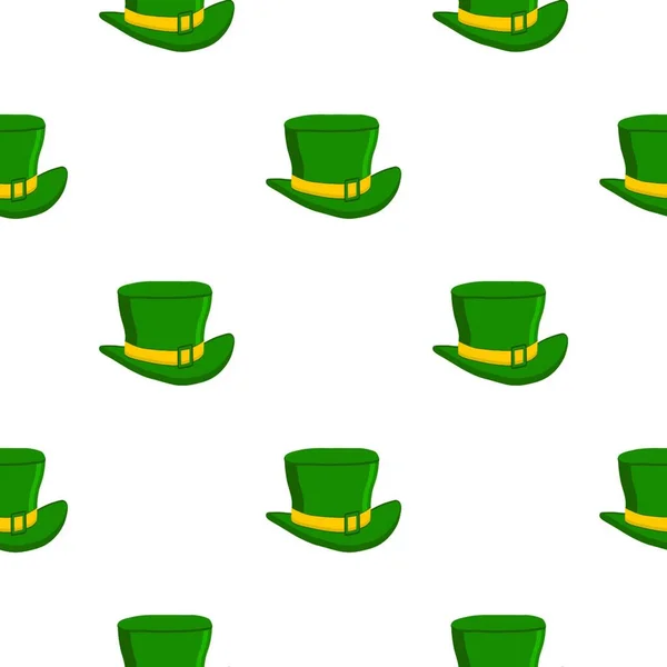 Illustration Theme Irish Holiday Patrick Day Seamless Headdress Hats Pattern — Stock Vector