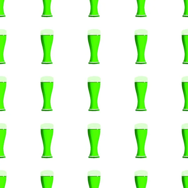 Ilustrace Irské Svátky Patrick Den Bezproblémové Barevné Pivo Hrnku Vzor — Stockový vektor