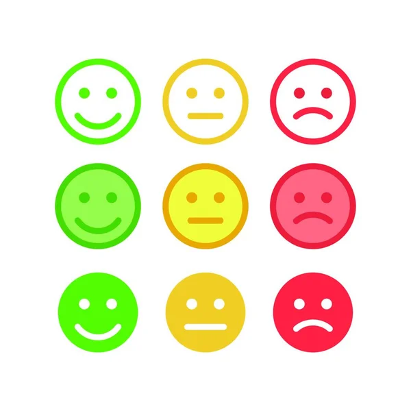 Positive Negative Neutral Faces Smile — Stock Vector