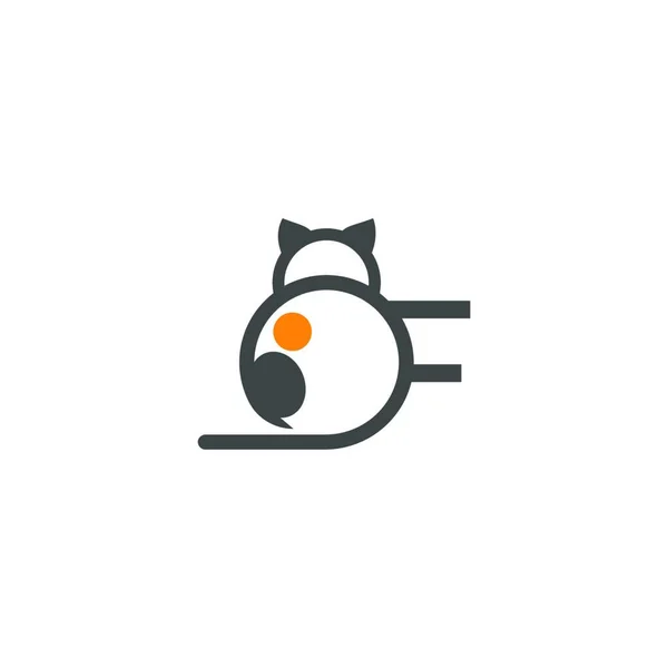 Logo Icona Gatto Con Lettera Modello Disegno Vettoriale Illustrazione — Vettoriale Stock