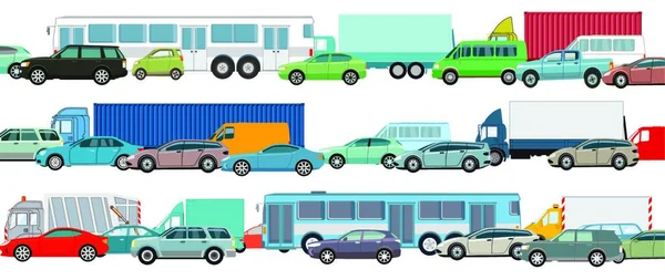 Reihe Von Autos Vektorillustration — Stockvektor