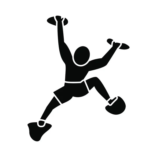 Ícone Homem Correndo Esporte Fitness Tema Design Isolado Ilustração Vetorial — Vetor de Stock