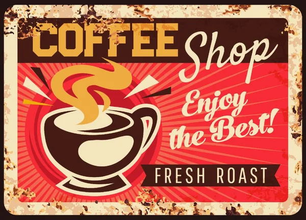 Café Vintage Retro Poster Mit Hot Dog Vektorillustration — Stockvektor