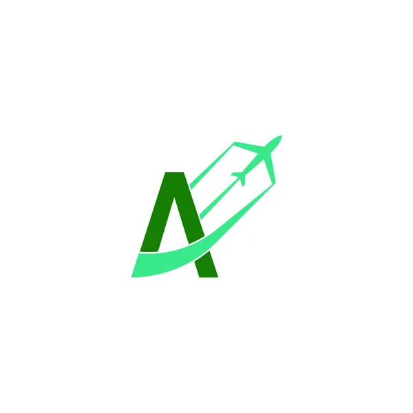 Letter Plane Logo Icon Design Vector Illustration — 스톡 벡터