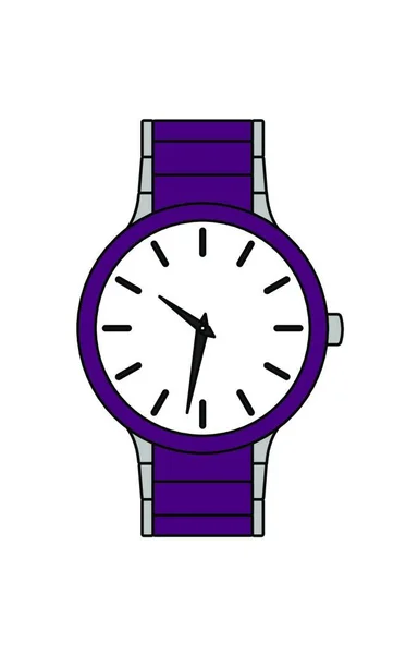 Armbandsur Med Tidsikon Vektor Illustration Design — Stock vektor