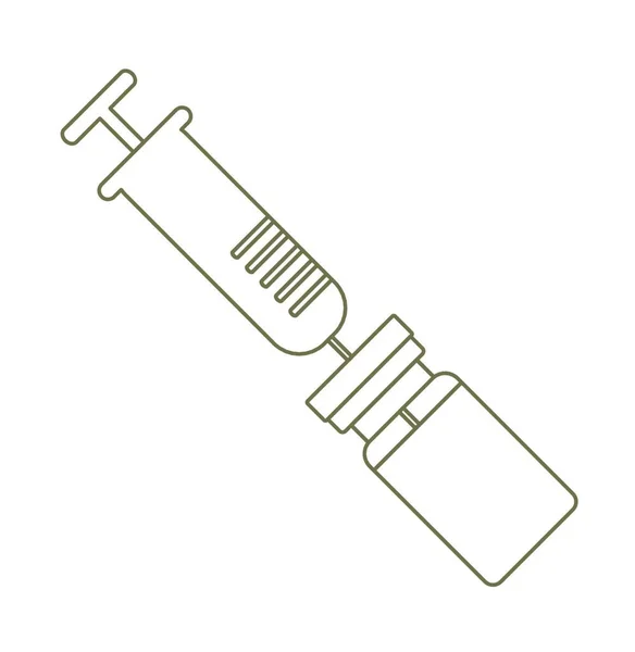 Icono Jeringa Contorno Médico Inyección Vector Símbolo Para Diseño Web — Archivo Imágenes Vectoriales