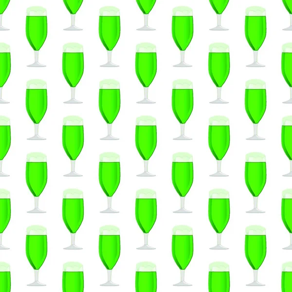 Illustration Irischen Feiertag Patrick Day Nahtlose Farbe Bier Becher Muster — Stockvektor