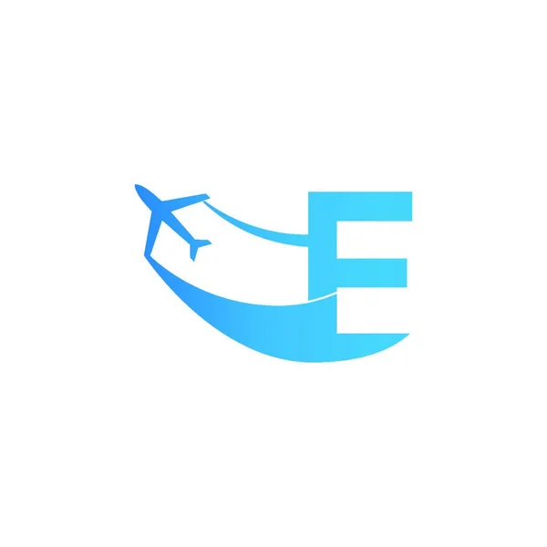 Buchstabe Mit Flugzeug Logo Symbol Design Vektor Illustration Vorlage — Stockvektor