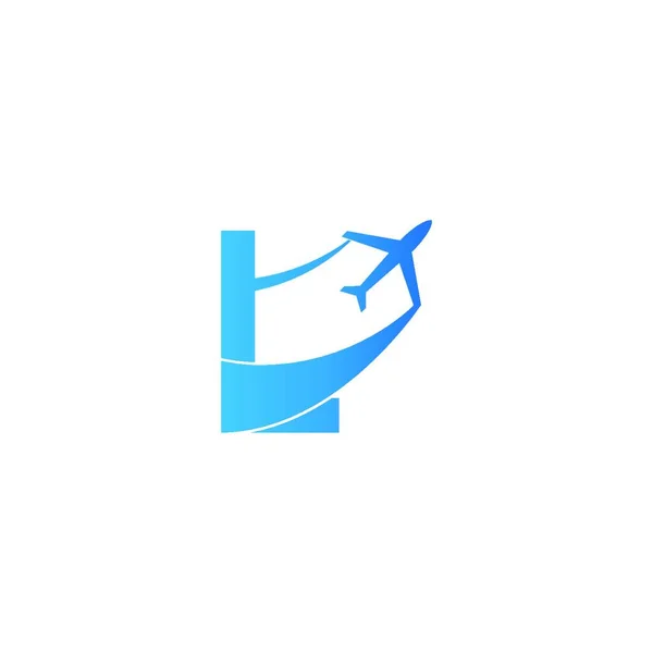 Harfi Düzlem Logo Ikonu Tasarım Vektör Illüstrasyon Şablonu — Stok Vektör