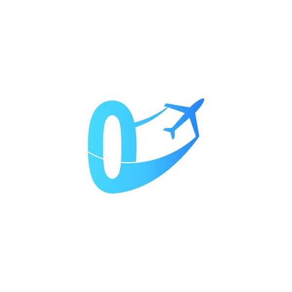 Zahl Mit Flugzeug Logo Symbol Design Vektorillustration Vorlage — Stockvektor