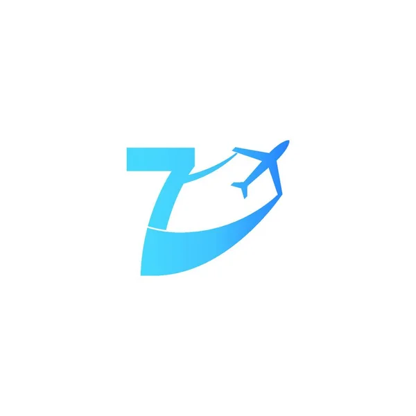 Nomor Dengan Logo Bidang Templat Gambar Vektor Desain Ikon - Stok Vektor