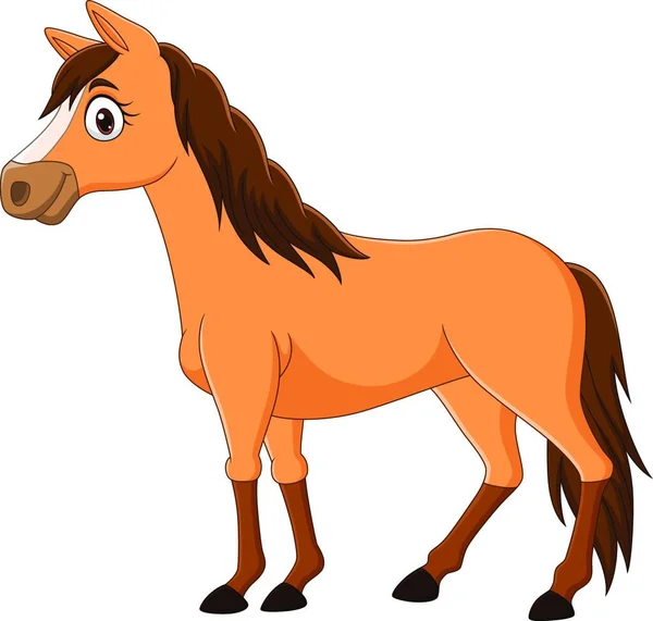 Ilustración Lindo Caballo Marrón — Vector de stock