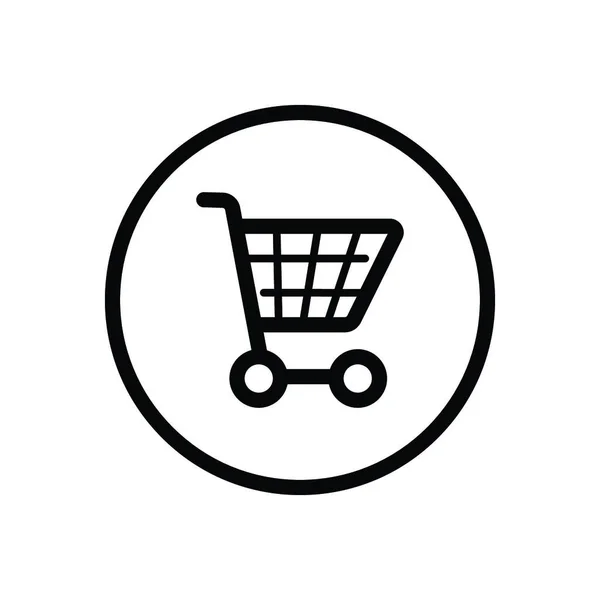 Carro Compras Vacío Icono Esquema Comercio Círculo Ilustración Vectorial Aislada — Archivo Imágenes Vectoriales