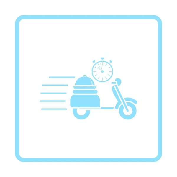 Іконка Білої Лінії Автомобіля Ізольована Синьому Фоні Векторна Ілюстрація — стоковий вектор
