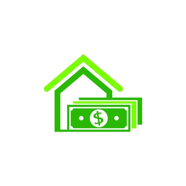 Home Cash Logo Icon Design Vector Illustration Template — Stock Vector