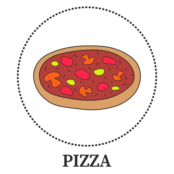 Icona Della Pizza Illustrazione Piatta Icone Vettoriali Fast Food Web — Vettoriale Stock