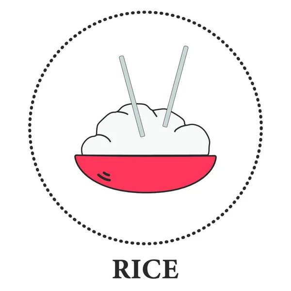 Ryż Miska Ikona Wektor Ilustracja Projekt — Wektor stockowy