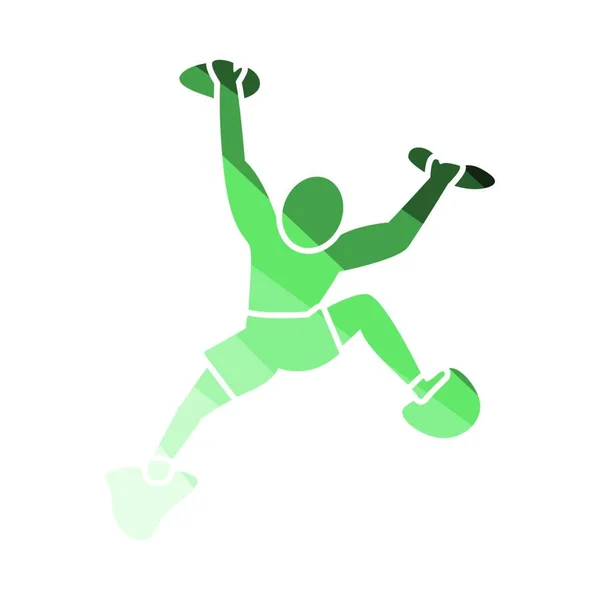 Muž Skákání Zelenou Koulí Vektorová Ilustrace — Stockový vektor