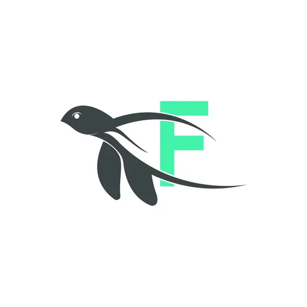 Значок Морської Черепахи Літерою Шаблон Ілюстрації Дизайну Логотипу — стоковий вектор