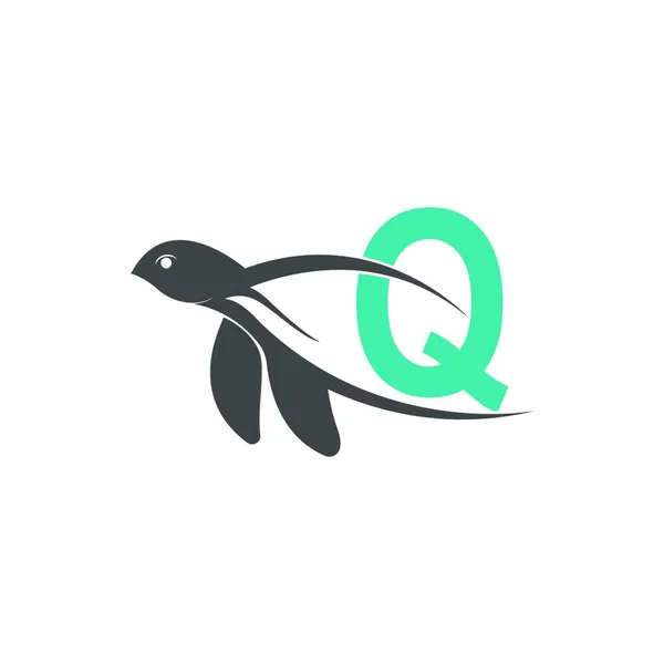 Ikona Mořské Želvy Obrázkem Loga — Stockový vektor