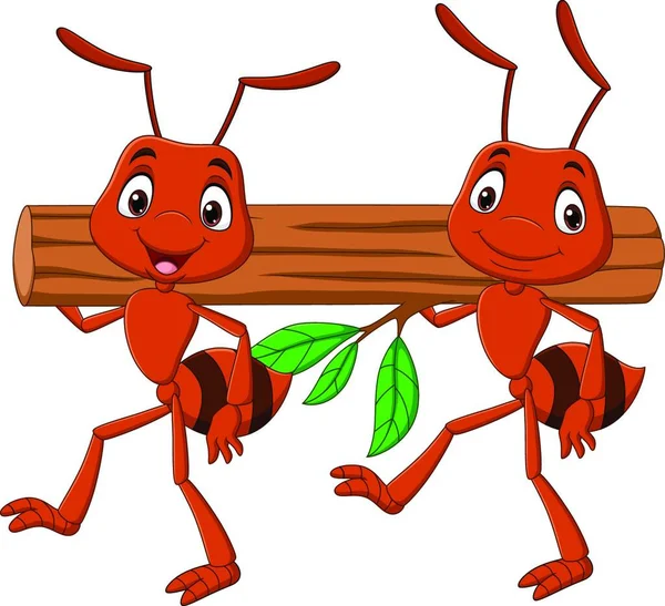 Ilustrace Roztomilých Kreslených Mravenců — Stockový vektor