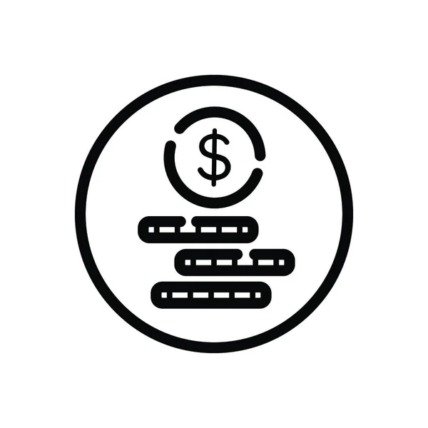 Kontanta Pengar Dollarmynt Handel Skissera Ikonen Cirkel Isolerad Vektor Illustration — Stock vektor
