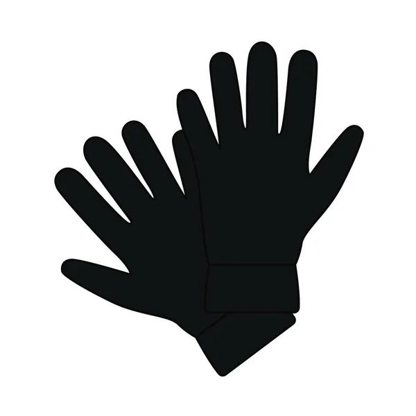 Handskar Ikon Svart Och Vitt Vektor Illustration — Stock vektor