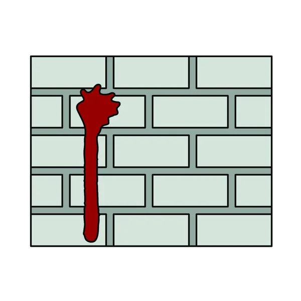 Muro Mattoni Con Uno Scudo Rosso Una Bandiera Dello Stato — Vettoriale Stock