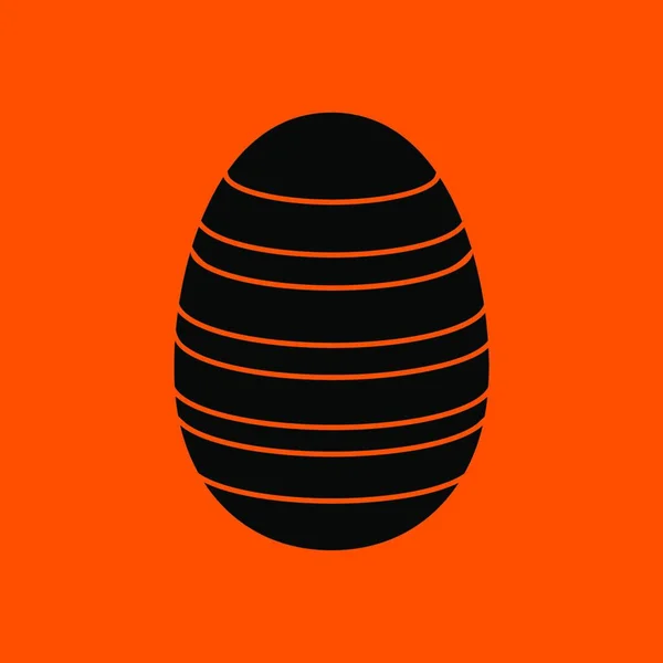 Uovo Pasqua Con Icona Ornata Nero Sfondo Arancione Illustrazione Vettoriale — Vettoriale Stock