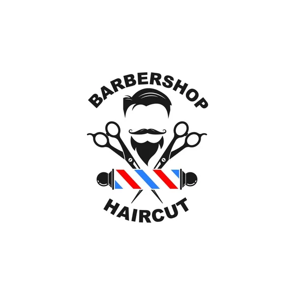 Barbería Icono Logo Vector Icono Plantilla — Archivo Imágenes Vectoriales