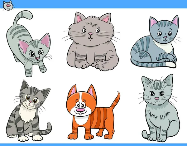 Kedi Kedi Yavrularının Çizgi Film Çizimleri — Stok Vektör