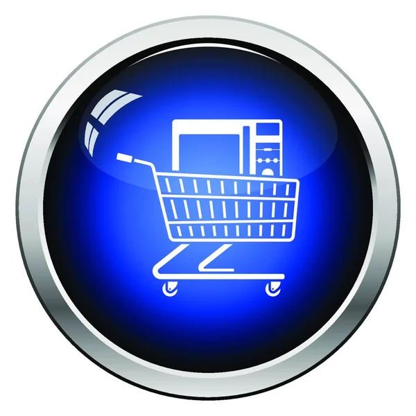 Icono Carrito Compras Botón Internet Sobre Fondo Blanco — Vector de stock