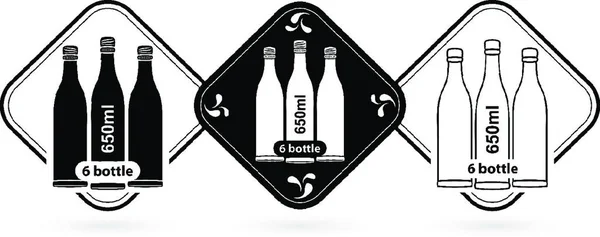 Illustration Eines Flaschenlitersymbols Mit Isolierten Weißen Hintergründen Packaging Symbol Set — Stockvektor