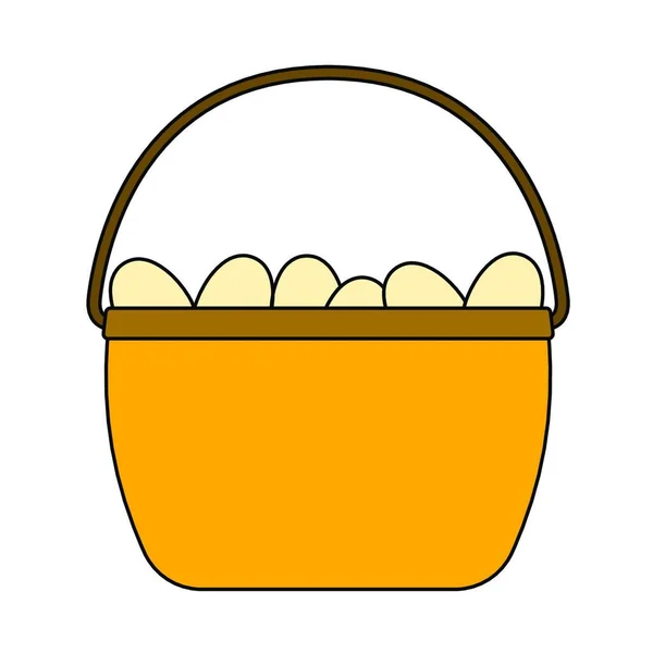 Icono Cesta Huevo Esquema Ilustración Los Huevos Vector Iconos Para — Vector de stock