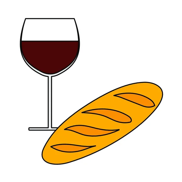 Botol Anggur Dengan Bir Dan Desain Gambar Vektor Makanan - Stok Vektor