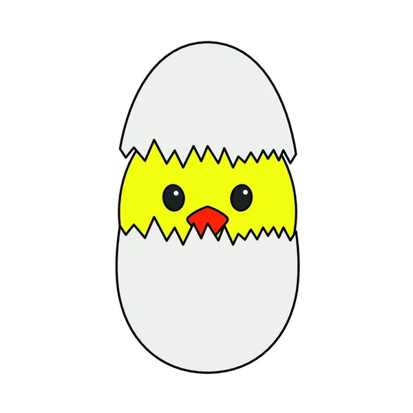 Roztomilý Malý Kuřátko Vajíčkem Vektor Ilustrační Design — Stockový vektor