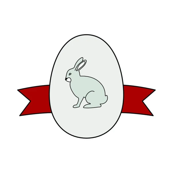 Кролик Изображением Ленты Теневого Вектора — стоковый вектор