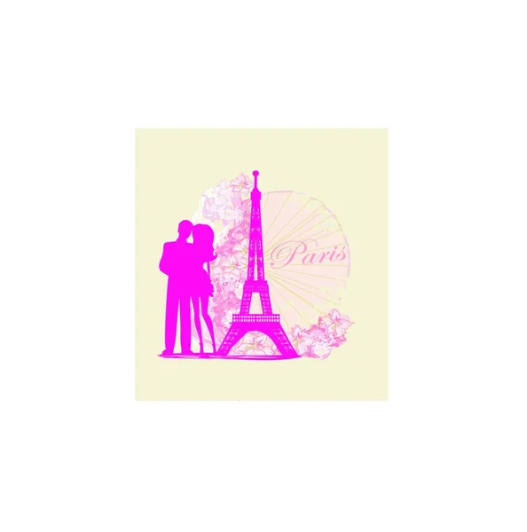 Eiffeltoren Met Parijs Frankrijk Vectorillustratie — Stockvector
