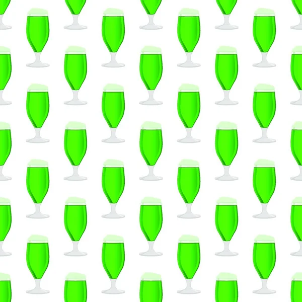 Illustration Fête Irlandaise Patrick Bière Couleur Transparente Dans Une Tasse — Image vectorielle