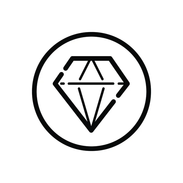 Diamond Jewelry Luxury Commerce Outline Icon Circle Isolated Vector Illustration — Stock Vector